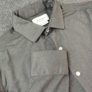 Ministry Of Supply Shirt Mens Medium Gray Slim Fit Performance Business Casual